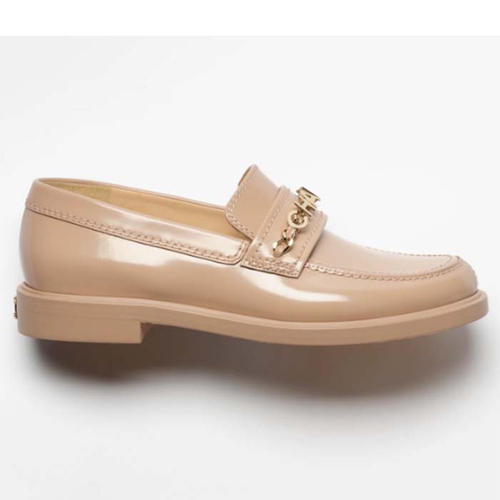 Chanel Women CC Loafers Shiny Calfskin Light Brown 2 Cm Heel - LULUX