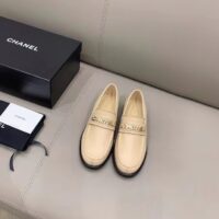 Chanel Women CC Loafers Shiny Calfskin Light Brown 2 Cm Heel (7)