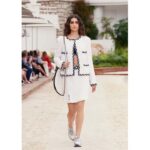 Chanel Women CC Sneakers Fabric Laminated White Silver 1 Cm Heel – Bild 14