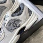 Chanel Women CC Sneakers Fabric & Suede Calfskin Ivory Light Gray & White 1 Cm Heel - Image 9