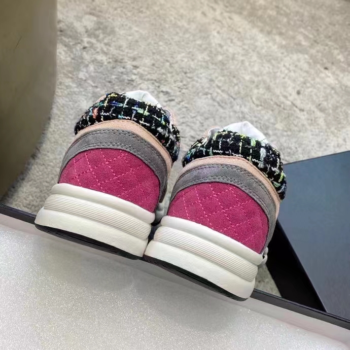 Chanel Women CC Sneakers Fabric & Suede Calfskin Multicolor 1 Cm Heel (10)