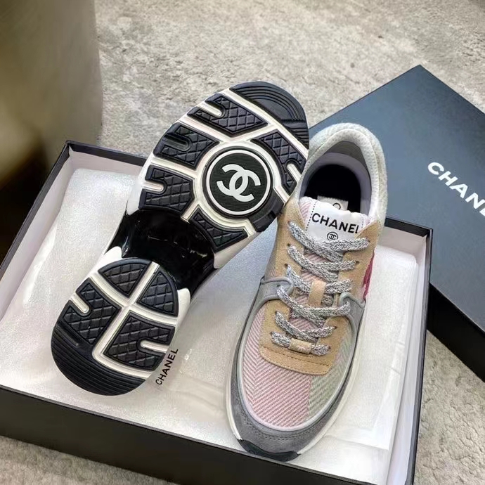 Chanel Women CC Sneakers Fabric & Suede Calfskin Multicolor 1 Cm Heel (4)