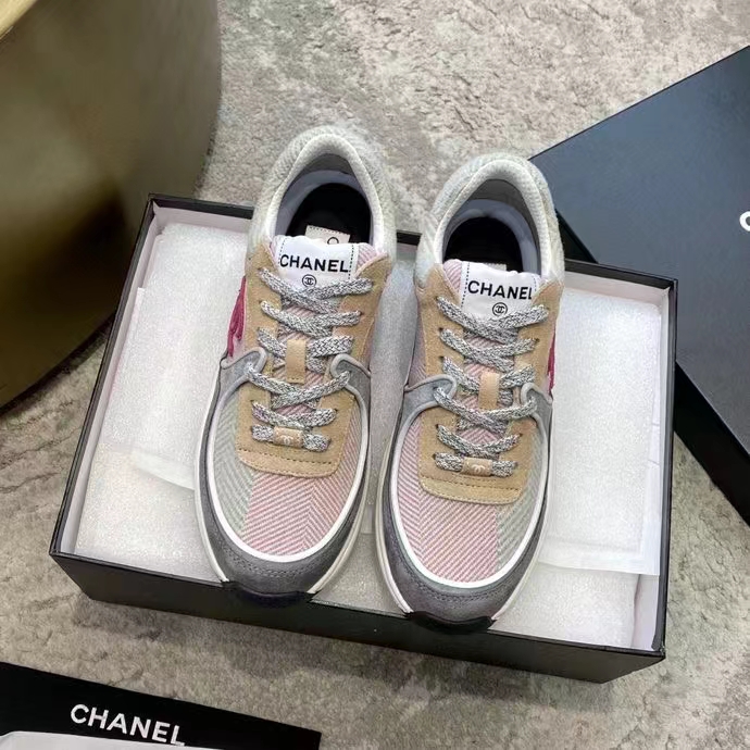 Chanel Women CC Sneakers Fabric & Suede Calfskin Multicolor 1 Cm Heel (9)