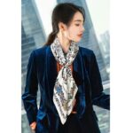 Dior CD Women Jardin D'Hiver 90 Square Scarf White Multicolor Silk Twill - immagine 9