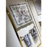 Dior CD Women Jardin D'Hiver 90 Square Scarf White Multicolor Silk Twill - immagine 2