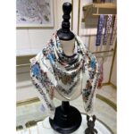 Dior CD Women Jardin D'Hiver 90 Square Scarf White Multicolor Silk Twill - immagine 7
