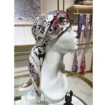 Dior CD Women Jardin D'Hiver 90 Square Scarf White Multicolor Silk Twill - immagine 8