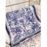 Dior CD Women Toile De Jouy Sauvage Square 90 Scarf Ivory Navy Blue Silk Twill - immagine 2