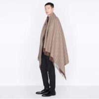 Dior Unisex CD Dior Oblique Double-Sided Blanket Jacquard Side Beige Cashmere Wool (2)