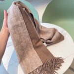 Dior Unisex CD Dior Oblique Double-Sided Blanket Jacquard Side Beige Cashmere Wool – Image 8