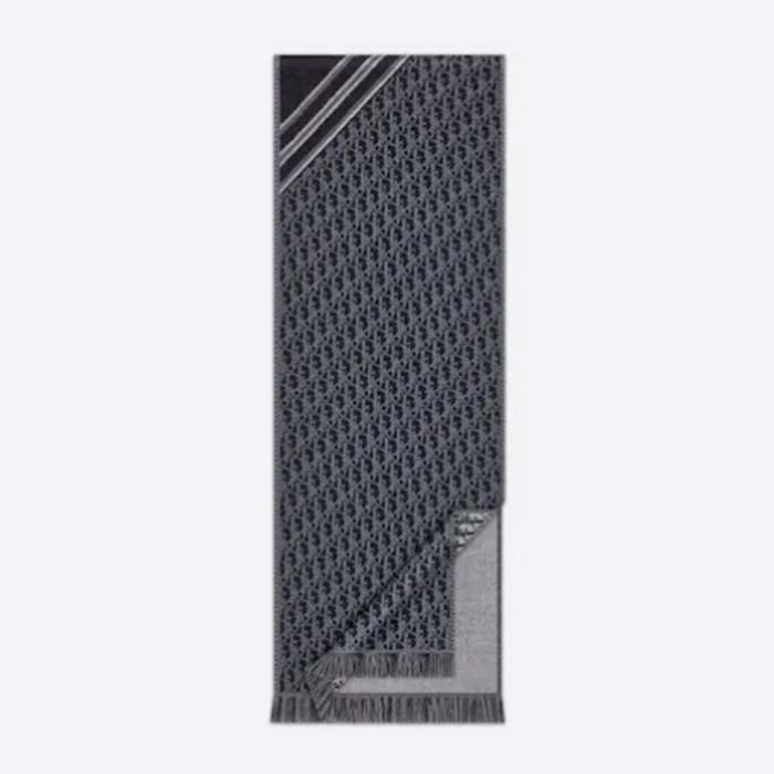 Louis Vuitton LV Unisex Simply LV Scarf Black Fringed Finish Contrasting  Monogram Motif - LULUX