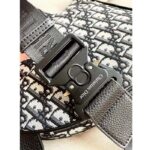 Dior Unisex CD Saddle Bag Beige Black Dior Oblique Jacquard - Imagen 8