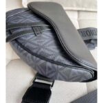 Dior Unisex CD Saddle Bag Black CD Diamond Canvas Smooth Calfskin – Image 6