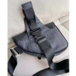 Dior Unisex CD Saddle Bag Black CD Diamond Canvas Smooth Calfskin – Image 5