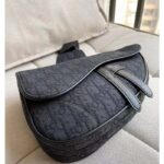 Dior Unisex CD Saddle Bag Black Dior Oblique Jacquard - immagine 3