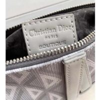 Dior Unisex CD Saddle Bag Dior Gray CD Diamond Canvas Smooth Calfskin (8)