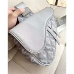 Dior Unisex CD Saddle Bag Dior Gray CD Diamond Canvas Smooth Calfskin - Image 3