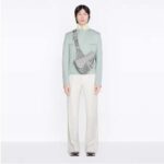 Dior Unisex CD Saddle Bag Dior Gray CD Diamond Canvas Smooth Calfskin - Image 12