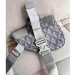 Dior Unisex CD Saddle Bag Dior Gray CD Diamond Canvas Smooth Calfskin - Image 5