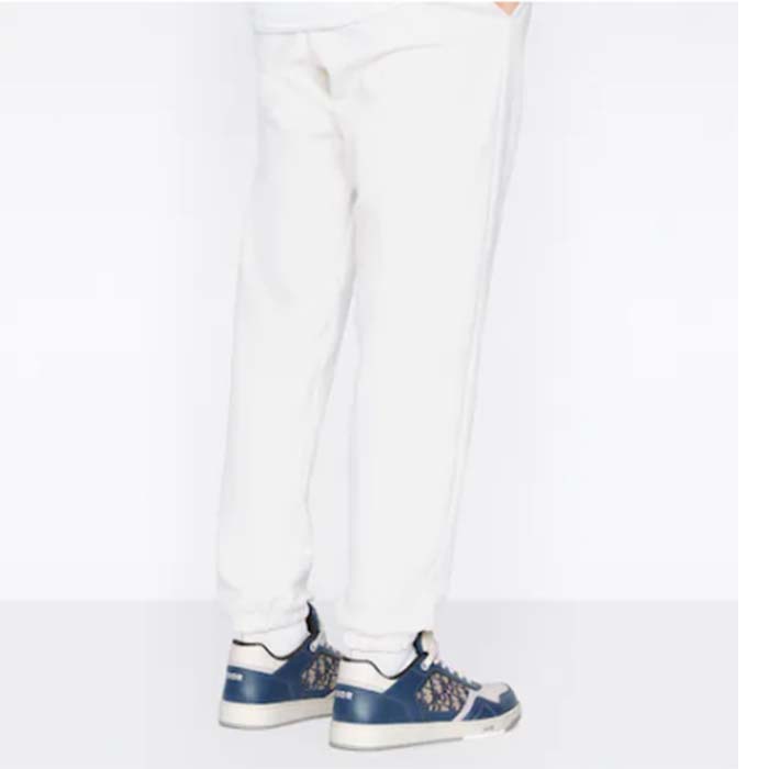 Dior Unisex Shoes CD B27 Low-Top Sneaker Blue Cream Gray Smooth Calfskin Oblique Jacquard