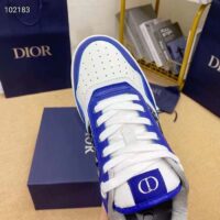 Dior Unisex Shoes CD B27 Low-Top Sneaker Blue Gray White Smooth Calfskin Oblique Jacquard (11)