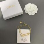 Dior Women 30 Montaigne Long Necklace Gold-Finish Metal and White Crystals - Image 5