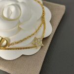 Dior Women 30 Montaigne Long Necklace Gold-Finish Metal and White Crystals - Image 7