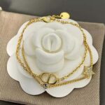 Dior Women 30 Montaigne Long Necklace Gold-Finish Metal and White Crystals - Image 2