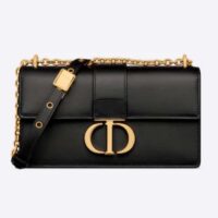 Dior Women CD 30 Montaigne East-West Bag Chain Black Calfskin