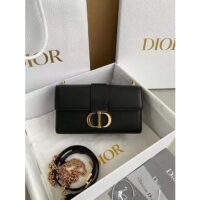 Dior Women CD 30 Montaigne East-West Bag Chain Black Calfskin (11)