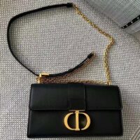 Dior Women CD 30 Montaigne East-West Bag Chain Black Calfskin (11)