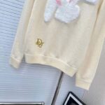 Dior Men CD By Erl Sweater Rabbit Patch Beige Cotton-Blend Jersey Round Neck – Bild 7