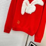 Dior Men CD By Erl Sweater Rabbit Patch Red Cotton-Blend Jersey Round Neck – Bild 7