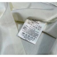 Dior Women CD ‘C’est Non Non Non Et Non’ T-Shirt Ecru Cotton Jersey Linen (1)