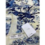 Dior Women CD Dior Jardin D'Hiver 90 Square Scarf Ivory Blue Silk Twill - Imagen 5