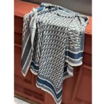 Dior Women CD Dior Oblique Diortwin 70 Square Scarf Navy Blue Silk Twill - Imagen 8