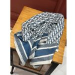 Dior Women CD Dior Oblique Diortwin 70 Square Scarf Navy Blue Silk Twill - Imagen 4