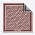 Dior Damen CD Dior Oblique Diortwin 90 Square Burgunderrot Marineblau Seidentwill