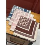 Dior Women CD Dior Oblique Diortwin 90 Square Burgundy Navy Blue Silk Twill – Bild 8