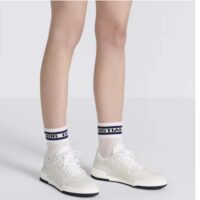 Dior Women CD Dior One Sneaker White Dior Oblique Perforated Calfskin (11)