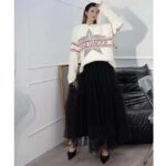 Dior Women CD DiorAlps Hooded Sweater Ecru Technical Wool Textured Knit Star - Image 8