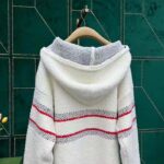 Dior Women CD DiorAlps Hooded Sweater Ecru Technical Wool Textured Knit Star - Image 6