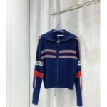 Dior Women CD DiorAlps Short High-Collar Cardigan Navy Blue Three-Tone Wool Cashmere Knit – Bild 2