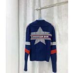 Dior Women CD DiorAlps Short High-Collar Cardigan Navy Blue Three-Tone Wool Cashmere Knit – Bild 3