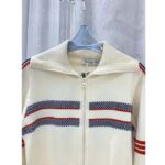 Dior Women CD DiorAlps Short High-Collar Cardigan White Three-Tone Wool Cashmere Knit - Bild 5