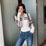 Dior Women CD DiorAlps Short High-Collar Cardigan White Three-Tone Wool Cashmere Knit - Bild 9