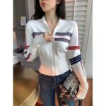 Dior Women CD DiorAlps Short High-Collar Cardigan White Three-Tone Wool Cashmere Knit - Bild 10