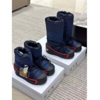 Dior Women CD DiorAlps Snow Boot Deep Blue Navy Mizza Shiny Nylon (12)