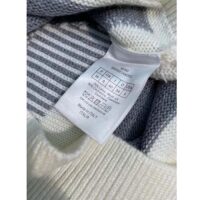 Dior Women CD DiorAlps Zipped Cardigan Hood Gray White Wool Cashmere Knit (9)