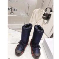 Dior Women CD Dioralps Snow Boot Deep Blue Mizza Shiny Nylon (6)